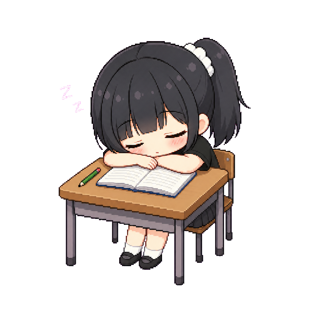 Chief 趴在桌上睡着