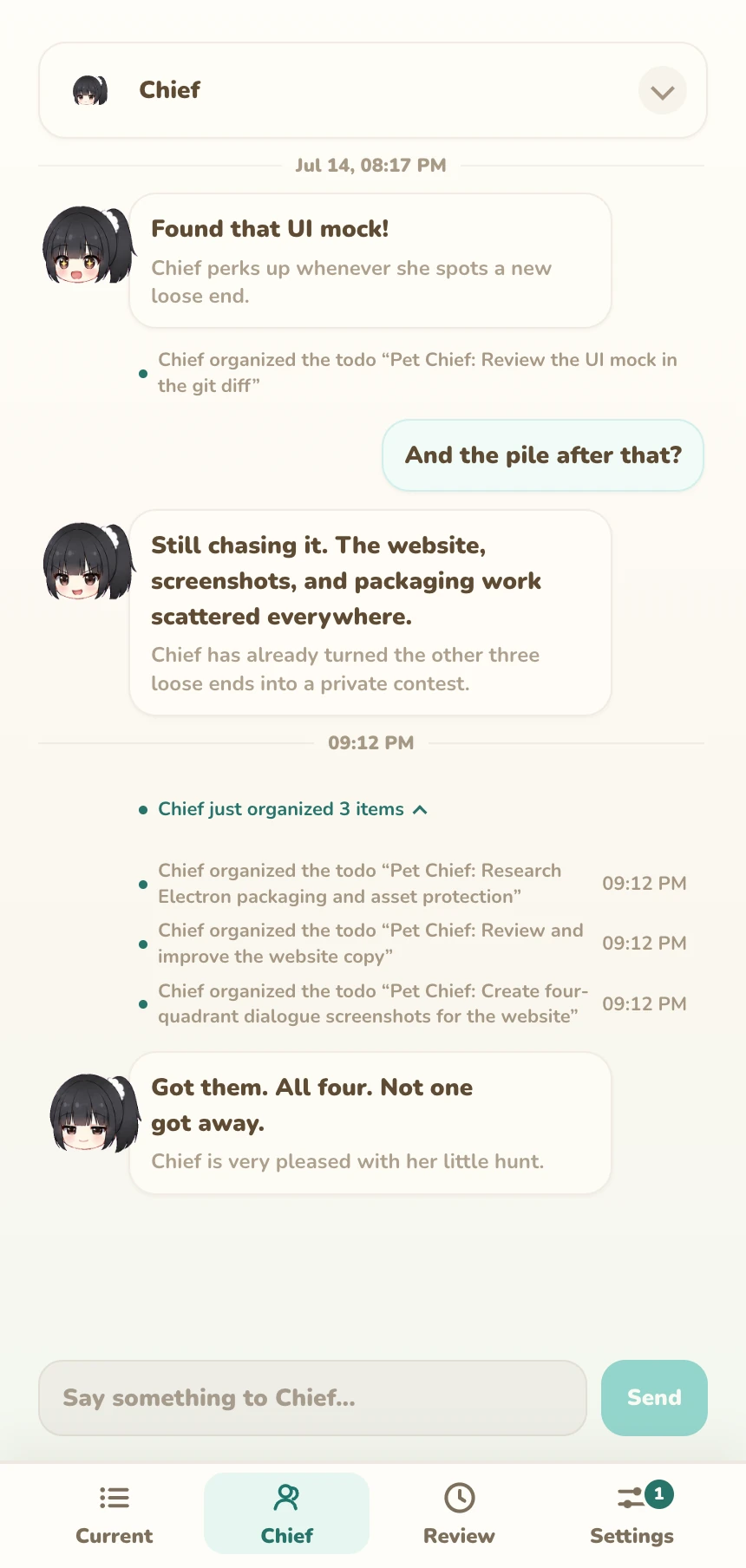 Chief organizes four website-related work items